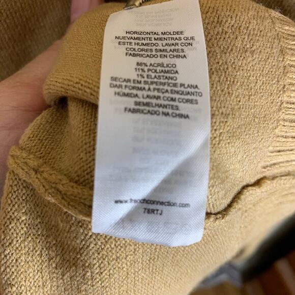 French Connection Camel Babysoft High Funnel Neck Oversized Sweater NWT M - Picture 7 of 8